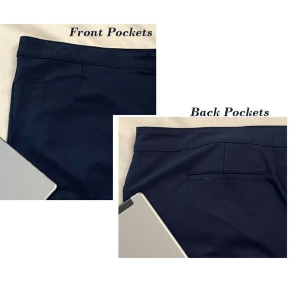 Chaps Slimming Skinny Pants for Women Plus Sz 24W Navy Blue in Polished Finish - Picture 3 of 9